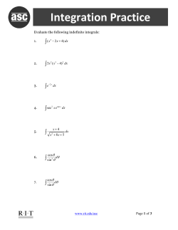 Practice with Integrals