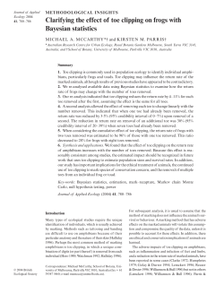 Clarifying the effect of toe clipping on frogs with Bayesian statistics