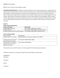 ACTIVITY: Electromagnets EQ: How can you make an