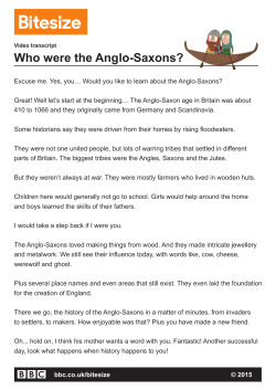 Anglo-Saxon 01 - Who were the Anglo