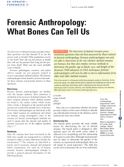 Forensic Anthropology: What Bones Can Tell Us