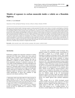 Models of exposure to carbon monoxide inside a vehicle on