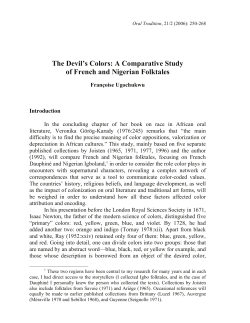 The Devil`s Colors: A Comparative Study of French and Nigerian