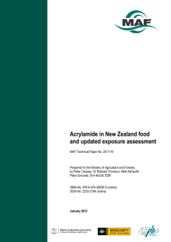 Acrylamide in New Zealand food and updated exposure assessment
