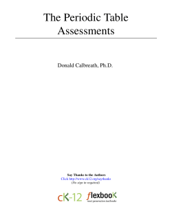 The Periodic Table Assessments