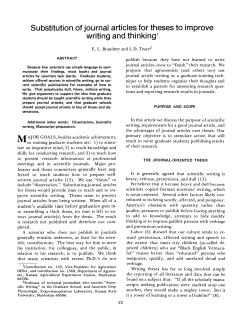 Substitution of Journal Articles for Theses to Improve Writing and