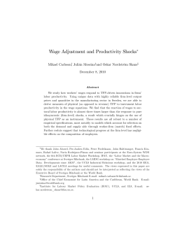 Wage Adjustment and Productivity Shocks!