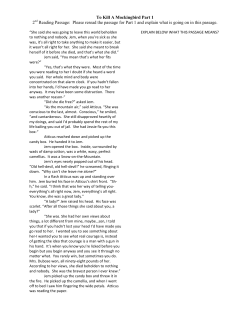 To Kill A Mockingbird Part 1 2nd Reading Passage