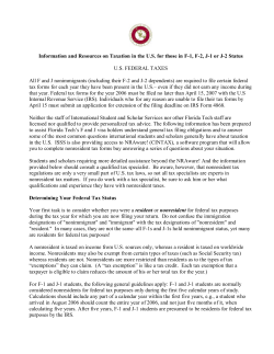 Information and Resources on Taxation in the U.S. for those in F1