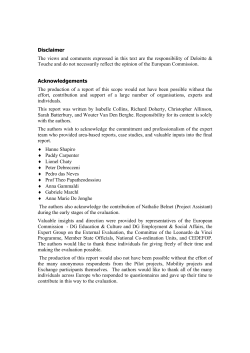 Final Evaluation of Leonardo da Vinci I programme