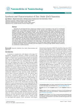 Synthesis and Characterization of Zinc Oxide (ZnO) Nanowire