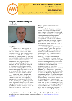 Story of a Research Program