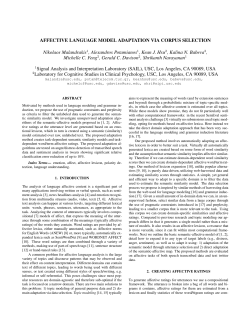 Affective Language Model Adaptation via Corpus Selection