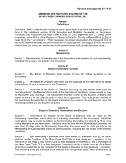 2017 MCOA Bylaws - Moss Creek Hilton Head