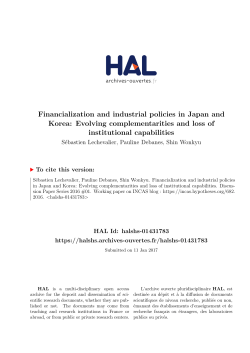 Financialization and industrial policies in Japan and Korea - Hal-SHS