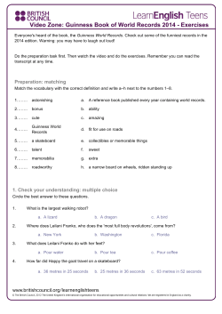 Guinness book of world records - exercises