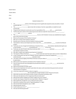 Student Name: Teacher Name: Class: Date: Standard Indicator 8