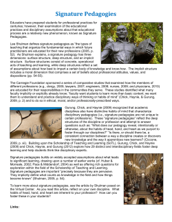 Signature Pedagogies