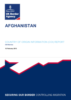Afghanistan - Country of Origin Information (COI) Report
