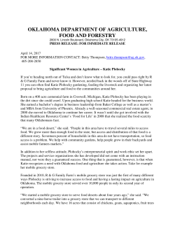Katie Plohocky - Oklahoma Department of Agriculture, Food and