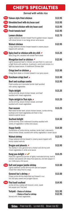 Chef`s Specialty