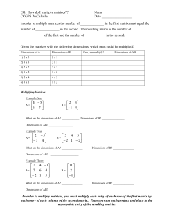 Multiplying Matrices Modified Notes