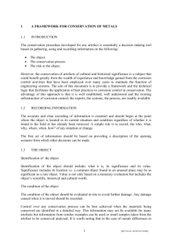A framework for conservation of metals