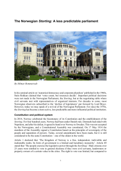 The Norwegian Storting - The Political Studies Association