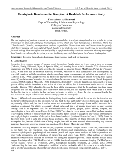 Hemispheric Dominance for Deception: A Dual