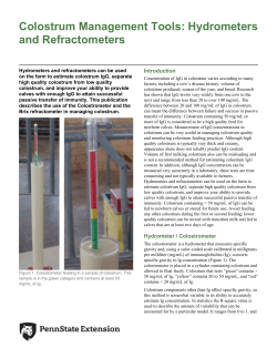 Colostrum Management Tools: Hydrometers and Refractometers