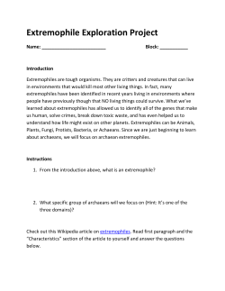 Extremophile Exploration Project