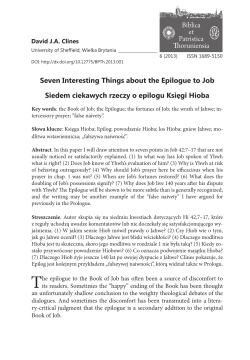 Seven Interesting Things about the Epilogue to Job Siedem