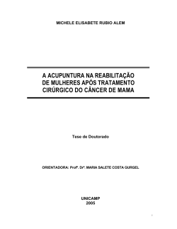 Acupuntura no P&oacute;s Cancer