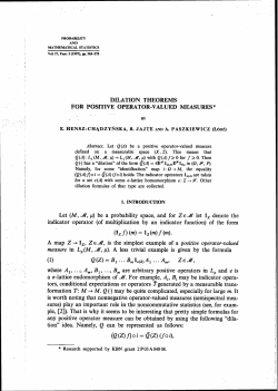 DILATION THEOREMS FOR POSITIVE OPERATOR