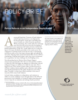Police Reform in an Independent South Sudan - The North