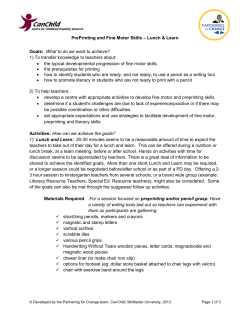 PrePrinting and Fine Motor Skills