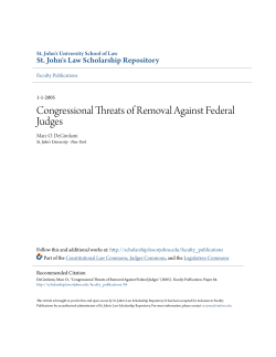 Congressional Threats of Removal Against Federal Judges