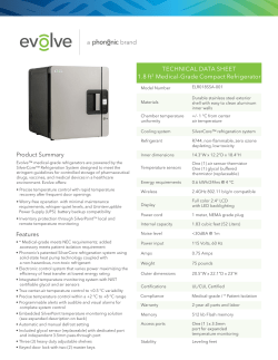 Technical Data Sheet - Evolve Refrigeration