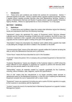 1 Introduction 1.1 These terms and conditions are divided into