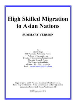 High Skilled Migration to Asian Nations