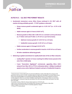 Q1 2017 Results Press Release