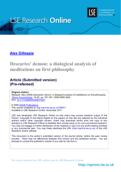 a dialogical analysis of meditations on first philosophy
