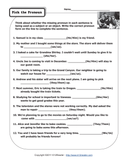 Pick The Pronoun | Pronoun Worksheets