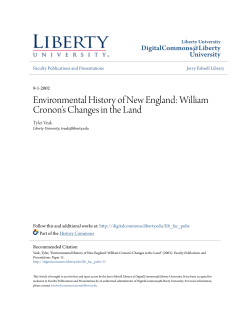 Environmental History of New England: William Cronon`s Changes