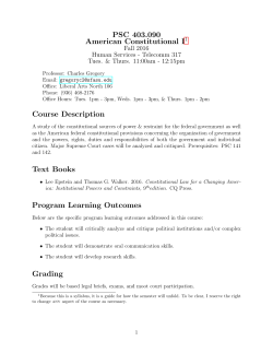 PSC 403.090 American Constitutional I1 Course Description Text