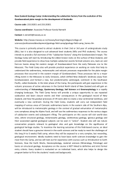 Geology Field Camp Syllabus