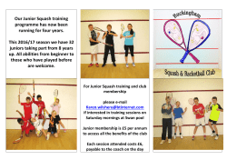Our Junior Squash training programme has now been running for