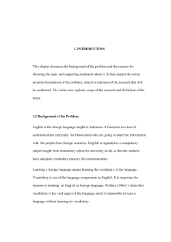 I. INTRODUCTION This chapter discusses the background of the