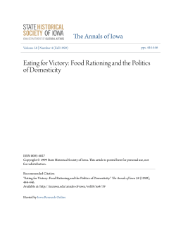 Eating for Victory: Food Rationing and the Politics of Domesticity