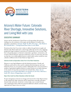 Arizona`s Water Future: Colorado River Shortage, Innovative